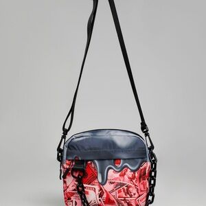 Red money crossbody bag